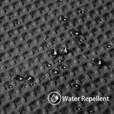 Wafeldouchegordijn met metalen ringen - textiel badgordijn, waterdicht douchegordijn - zwart - VANZAVANZU