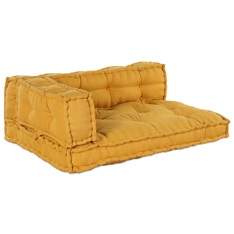 Palletsofa Kussen Met Arm- En Rugsteun Geel Stof