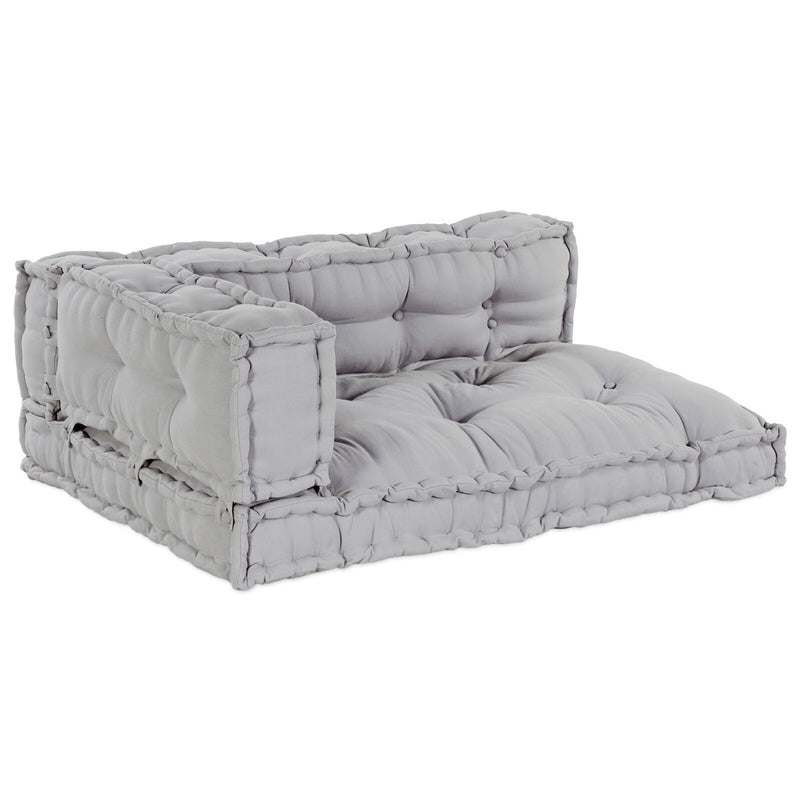 Pallet Sofa Kussen Met Arm- En Rugsteun - Grijs Stof