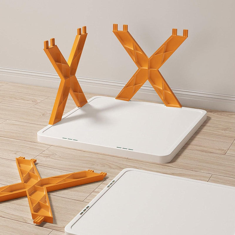 Opvouwbaar schoenenrek - Verticaal kunststof schoenenrek zonder Installatie, Schoenenrek - (Oranje, 6 Lagen) - KMQRDZi